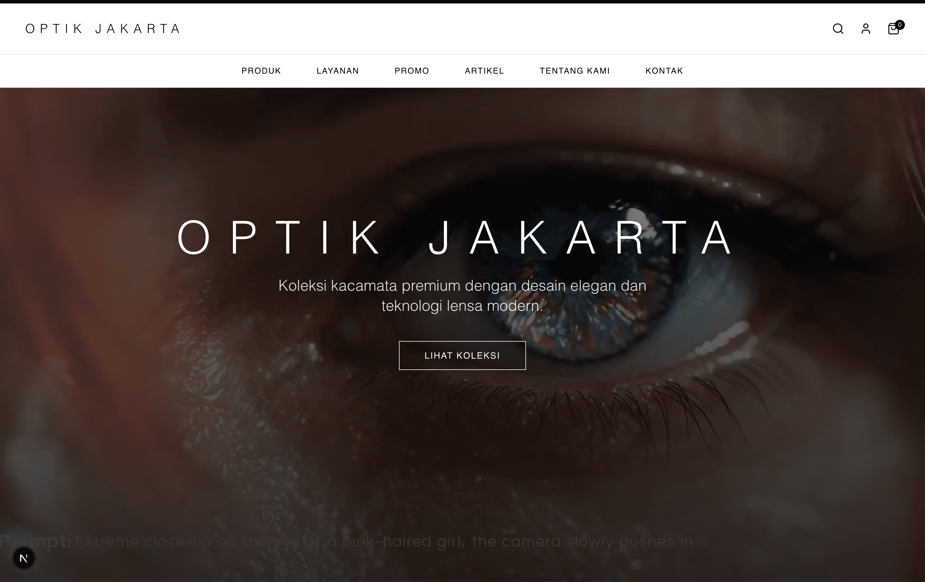 Optik Jakarta website preview