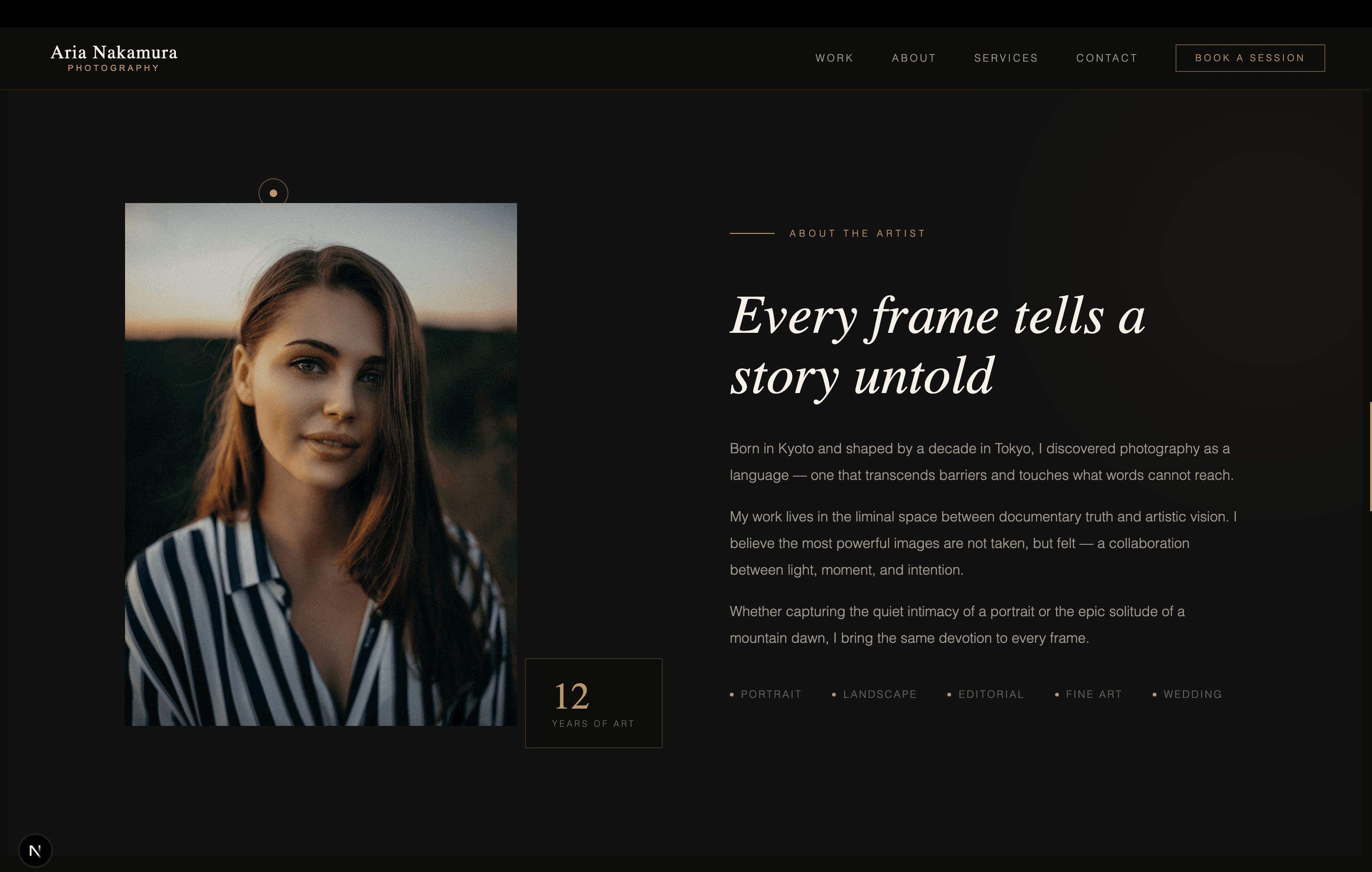 Photo Portfolio website preview